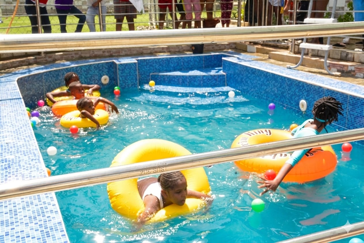 Students Enjoying the School Swimming Pool